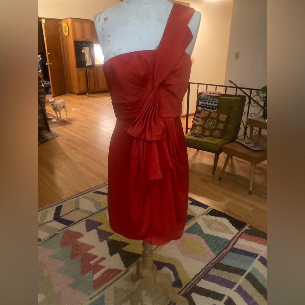 Vintage BCBG red dress one shoulder super good condition no flaws
